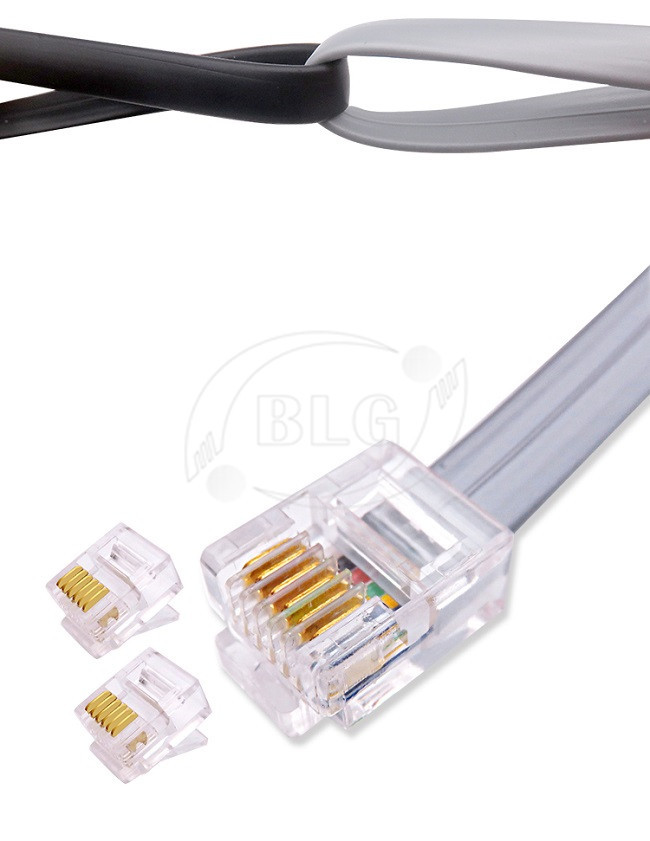 RJ12 Network Cable Accessories Crystal Telephone Cable Head 6P6C 6P4C 6P2C Gold Plated