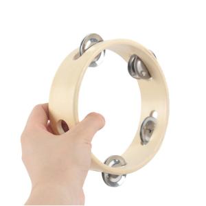 China BeBe 15cm Wooden Musical Toys Handbell Wooden Tambourine Baby wholesale