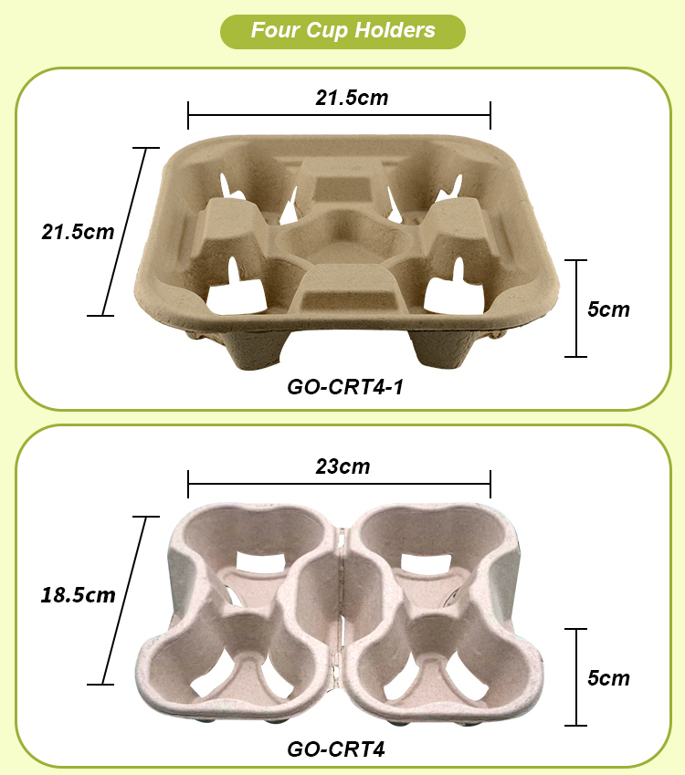 Disposable No Spill 10oz Takeaway Paper Cup Carrier Tray