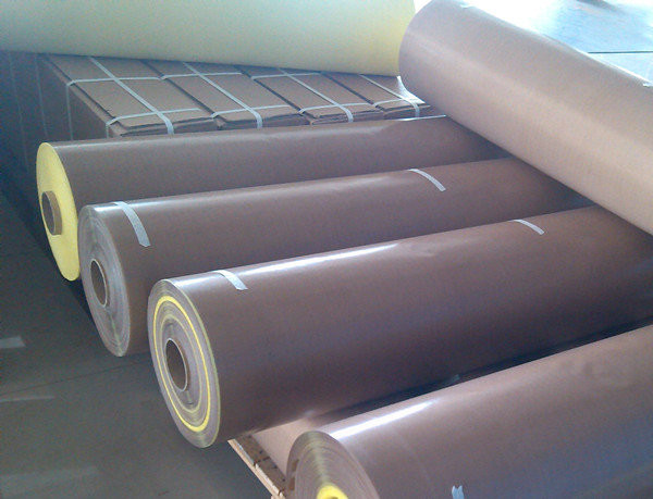 Beige Ptfe Coated Fiberglass Cloth Backing Adhesive 0.08 - 0.35mm Thickness