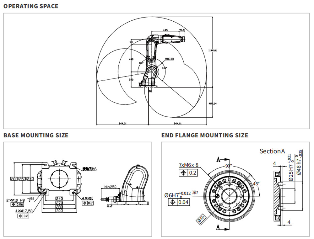 Desktop Robot In Handling Operations For For PCB 3C Plastic, Metal Parts ER16-4-900 With Payload 16kg Reach 944mm