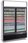 Vertical Double Door Beverage Cooler Refrigerator 430L Capacity Fashionable