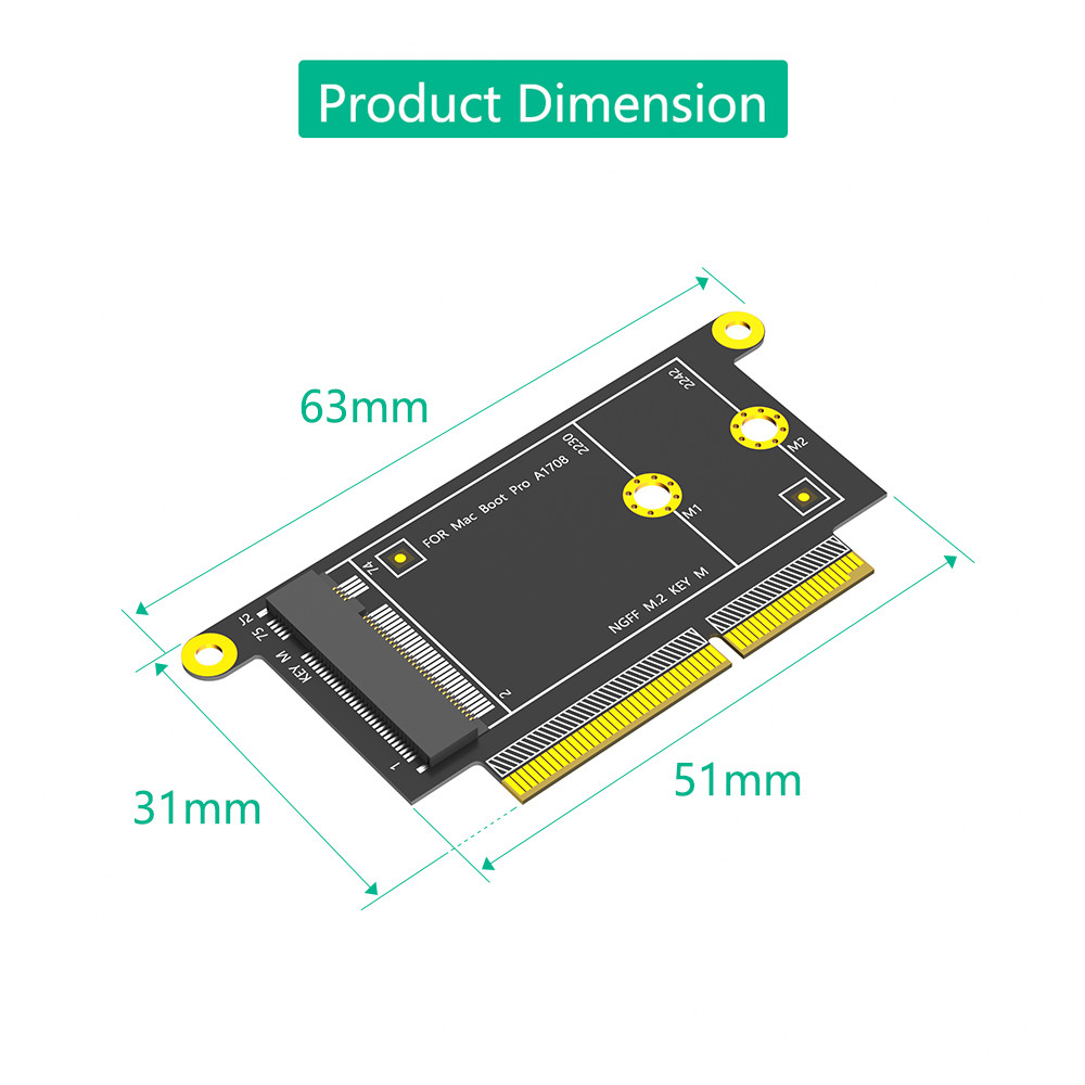 NGFF M.2 NVMe Key M 2230/2242 Type Adapter for Macbook A1708 Model