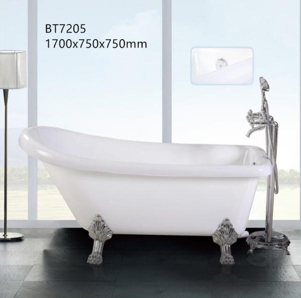 Classic Bathroom Acrylic Freestanding Tub With Legs Solid Surface Wear