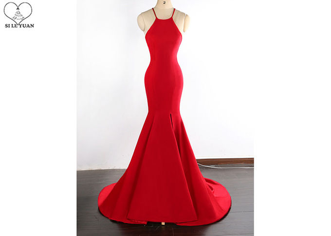 Mermaid Black Wedding Bridesmaid Dresses Sleeveless Open Slit Sweep Train