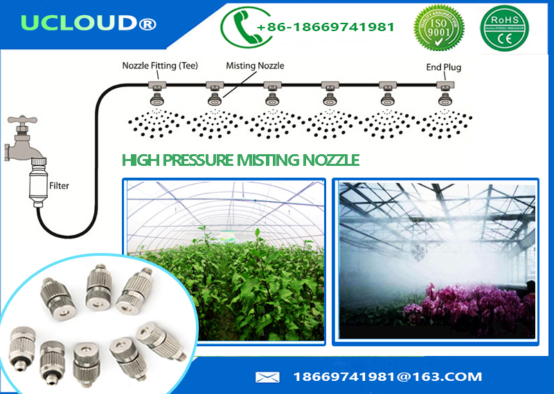  Cooling Misting System Brass Fog Nozzles Multipurpose High Pressure Outdoor  Water Cooling Misting System