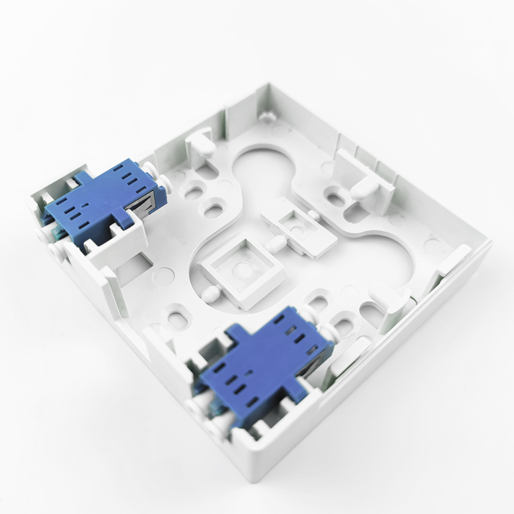 Wired LAN 2 Cores Plastic Fiber Optic Faceplate Socket Panel for Indoor FTTH Network