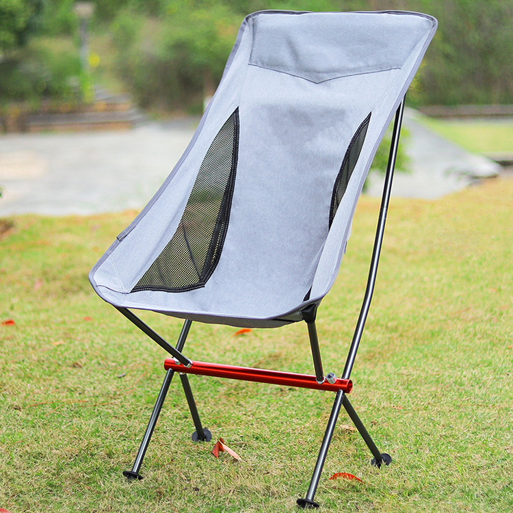 Outdoor Hiking Traveling Aluminium Lightweight Back Mesh Portable Folding Camping Moon Chair