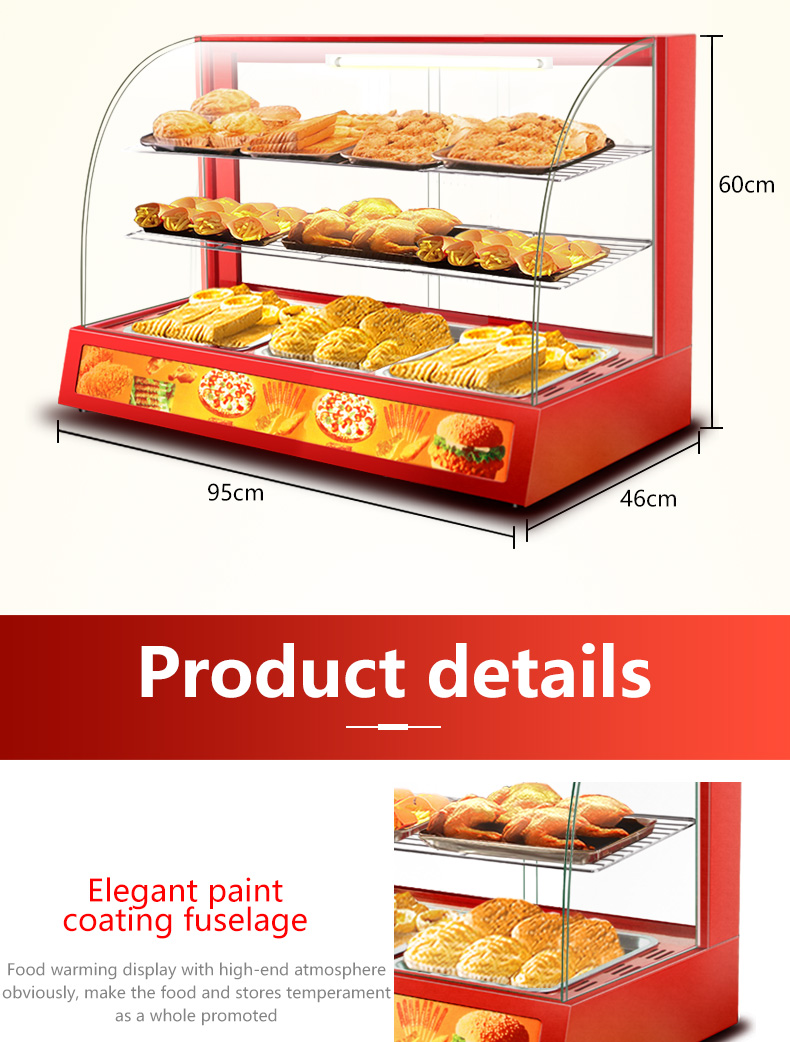 Hotel and Restaurant Catering Equipment Electric Food Display Warmer with 1.2kw Power