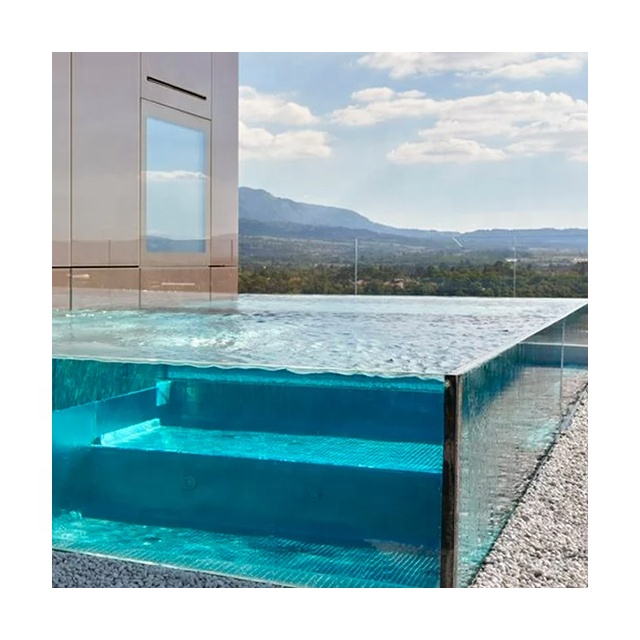 Backyard Infinity Edge Pool with Acrylic Glass View Window and 30-950mm Thickness
