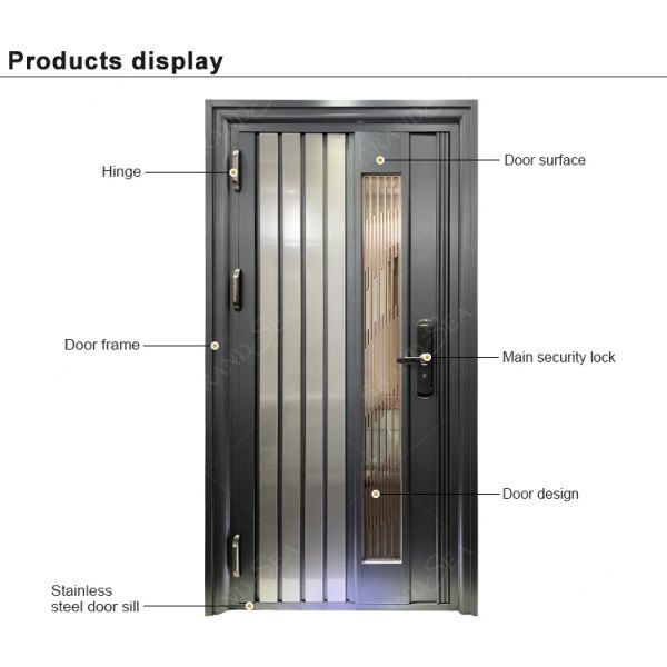 Modern Design Foshan Aluminum Pivot Entrance Door for Residential Main Entry Exterior French House Villa Front Entry Pivot Door