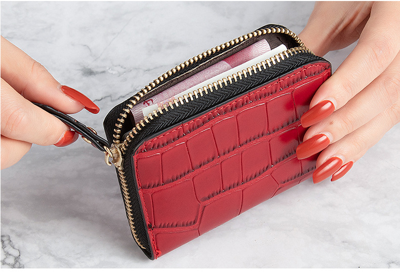 Custom Logo Avaliable Solid Color Credit Card Bag Women Small Change Purse for Fashion