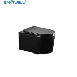 China Sanitwell SWJ0425MB Bathroom wc white toilet bowl rimless flush wholesale