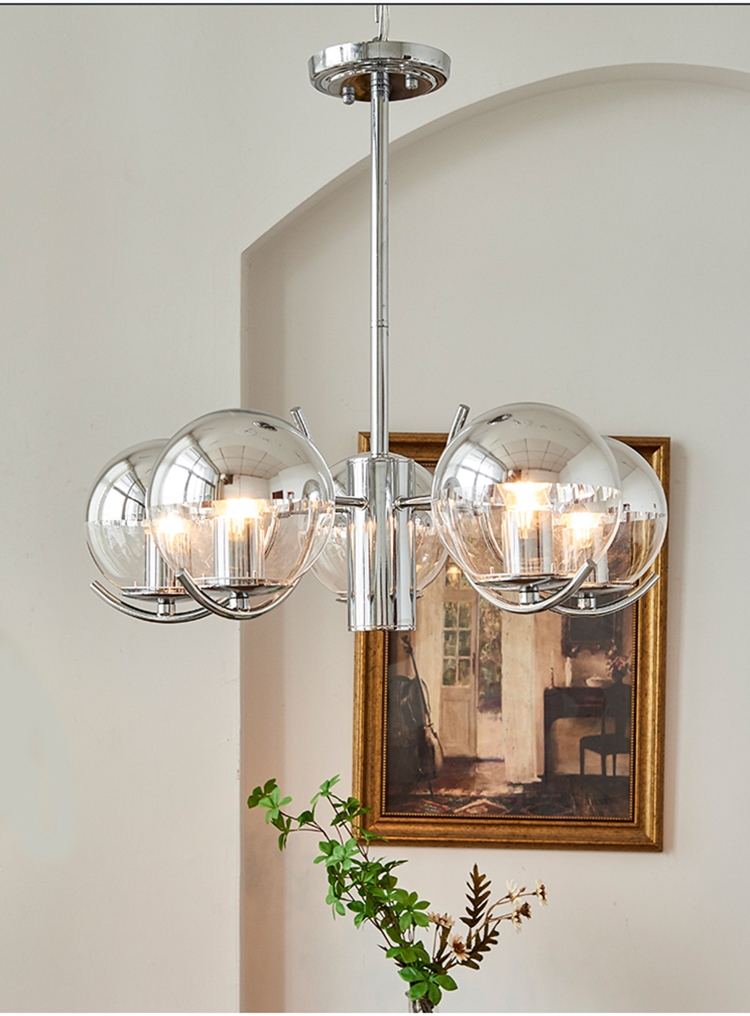 Modern Chrome Chandelier Bedroom Dining Room Art E27 Glass Ball Chandelier (WH-MI-407)