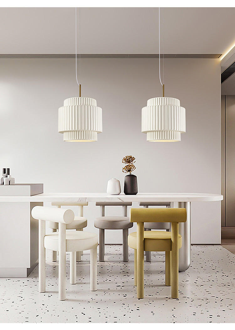 Wabi Sabi Pendant Light White Resin Chandeliers Dining Room Hanging Lamp(WH-AP-577)