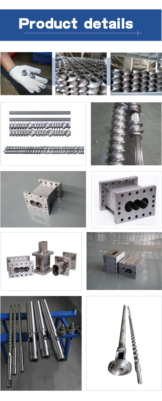 36 / 1 And 40 / 1 Machine Extruder Part Twin Screw Compounding Extruder Screw Element In Screw Barrel