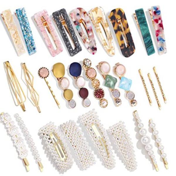 Resin Hair Clip Claw Pearl Wedding Jewelry Grip Women Girl 10x8x2cm