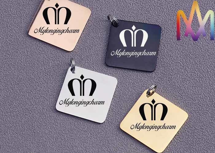SS304 15mm Pet Dog Tags Custom Engraving Charms