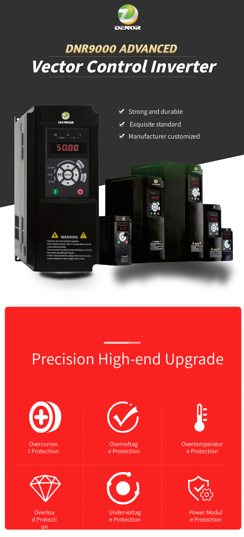 Multiple Series Three Phase Variable Frequency Drive 380V Economical Universal Frequency Converter