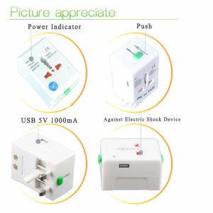 China All in one EU USA Australia UK Travel Outlet Plug Adapter USB 5V 1A/1000mA wholesale