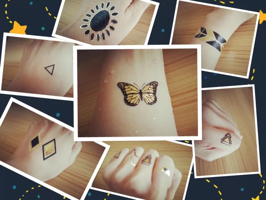 Metallic temporary tattoo, Custom temporary tattoo, fake tattoo