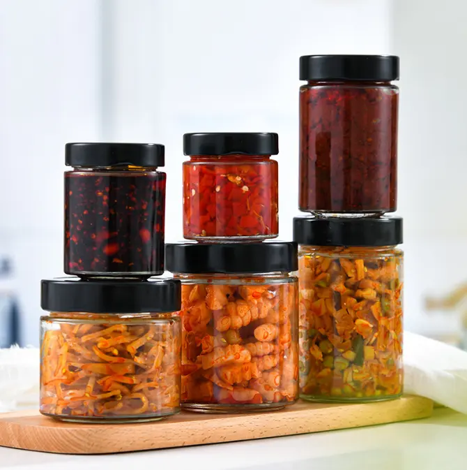 Base Material Glass 280ml Sauce Bottle Jam Glass Jars for Round 10oz Canning Jars