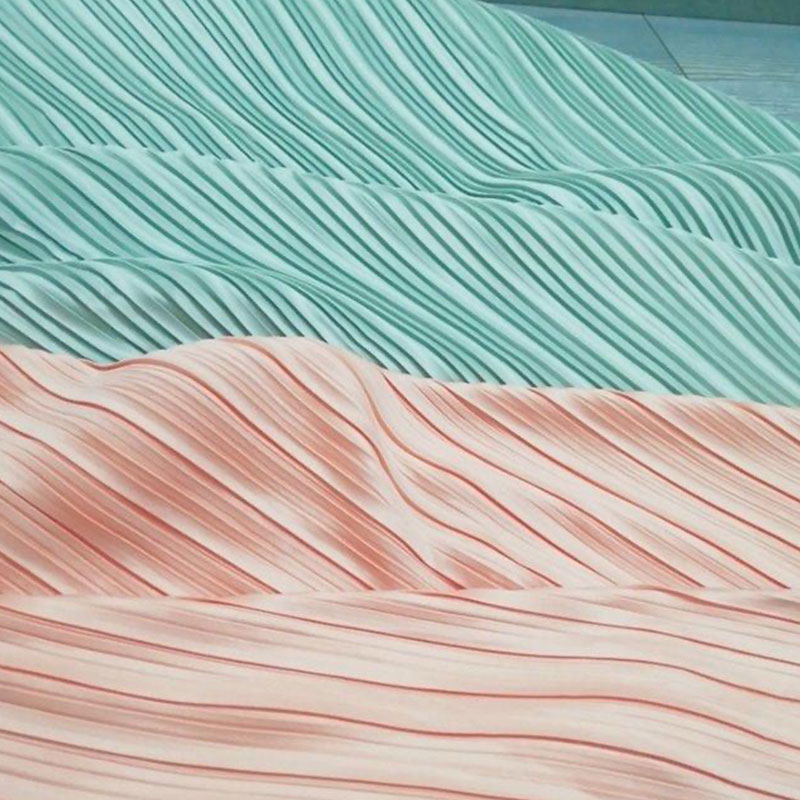 Glitter Stretch Polyester Pleated Crepe Woven Fabric Wrinkle Satin For Dresses