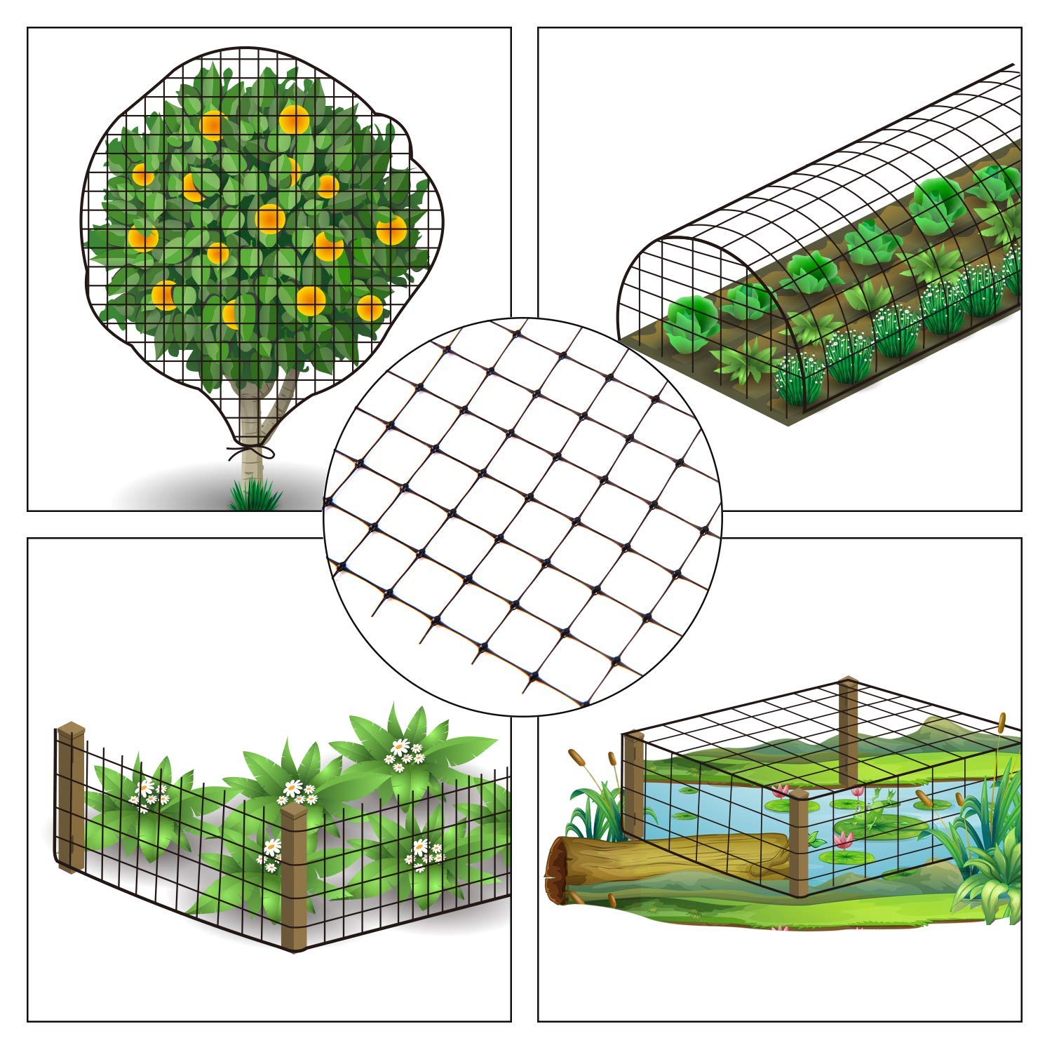 CE ISO Certified BOP Stretched PP Net Long Life Durable Anti Bird Netting Plastic Mesh for Garden Safety