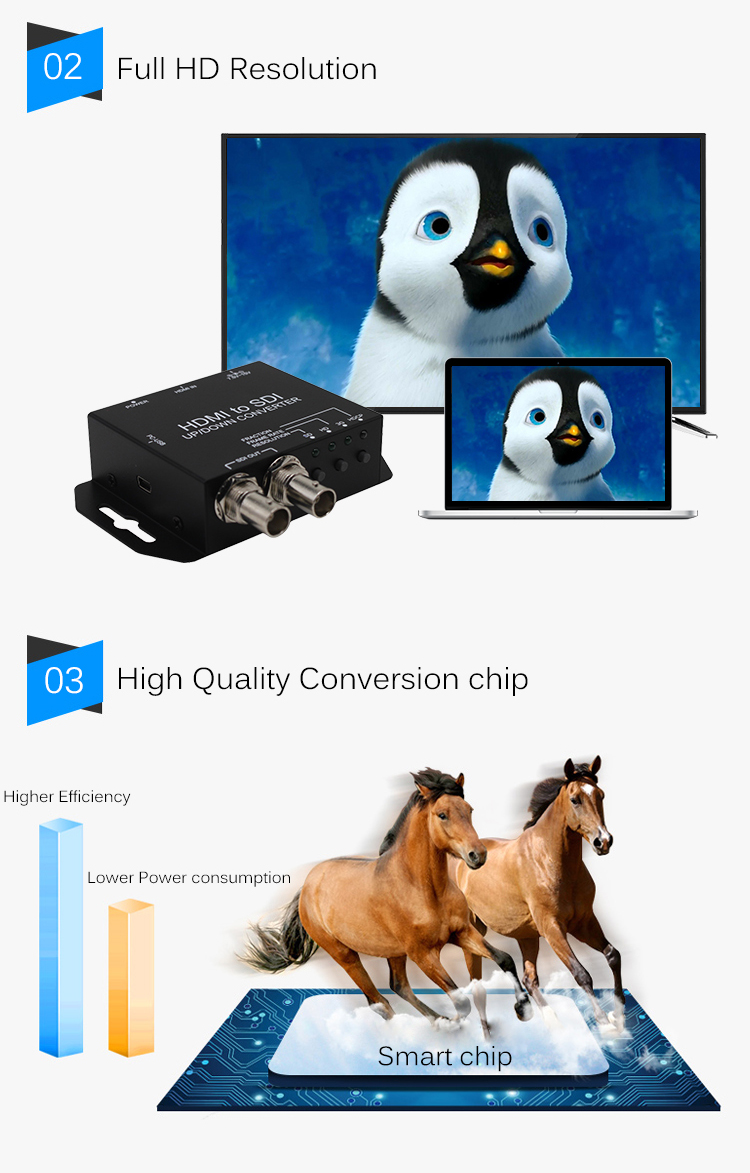 Independent Audio Selection HDMI to SDI Video Converter with Up/Down Scaling
