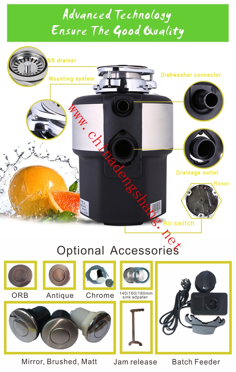 conponents of food waste disposal machine