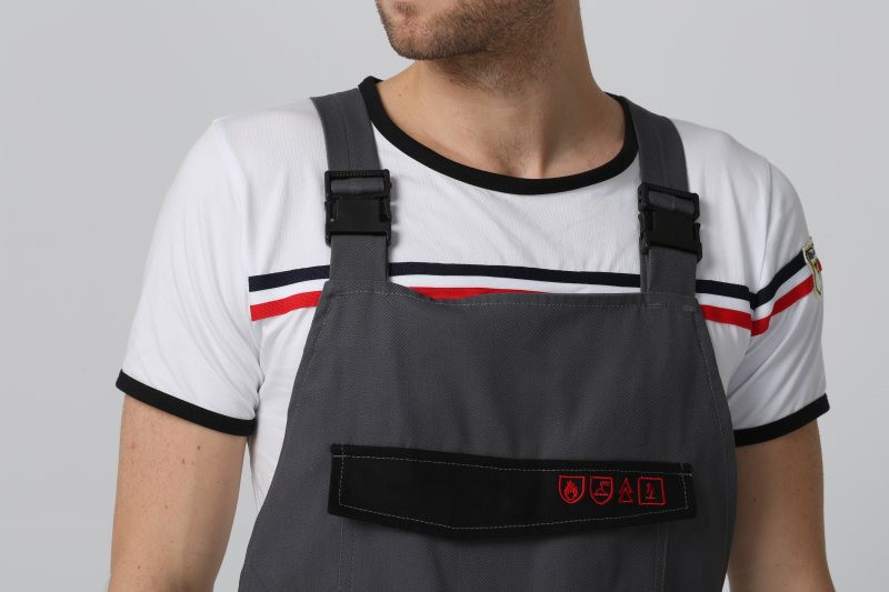 1% Carbon Fiber Anti Static Workwear 350gsm Fire Resistant Bib Overalls