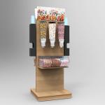 Free Standing Wooden Candy Dispenser Display Stand for Snack Store