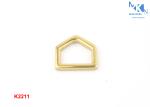 18mm Inner Size Square Metal Ring , Housetop Shape D Metal Rings For Bags