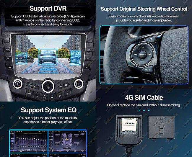 Honda Accord 7 Car Android Multimedia Player MAP Quad Core 2 Din Car GPS Radio