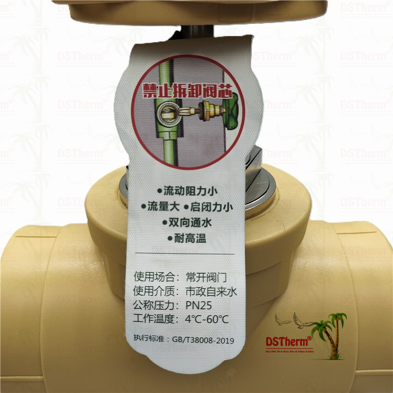 7mm Thickness Washer PPR Gate Valve Heavy Flow Easy Installation Durable Anti - Rust