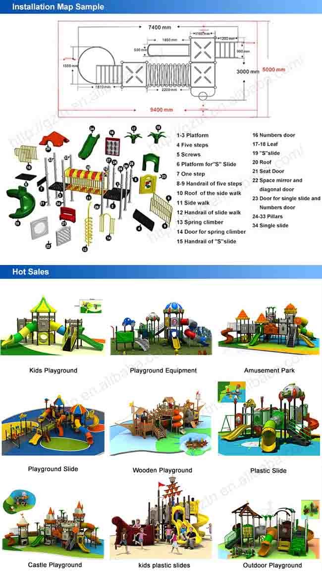 UV - Resistance Plastic Playground Slide With Swing For Amusement Park