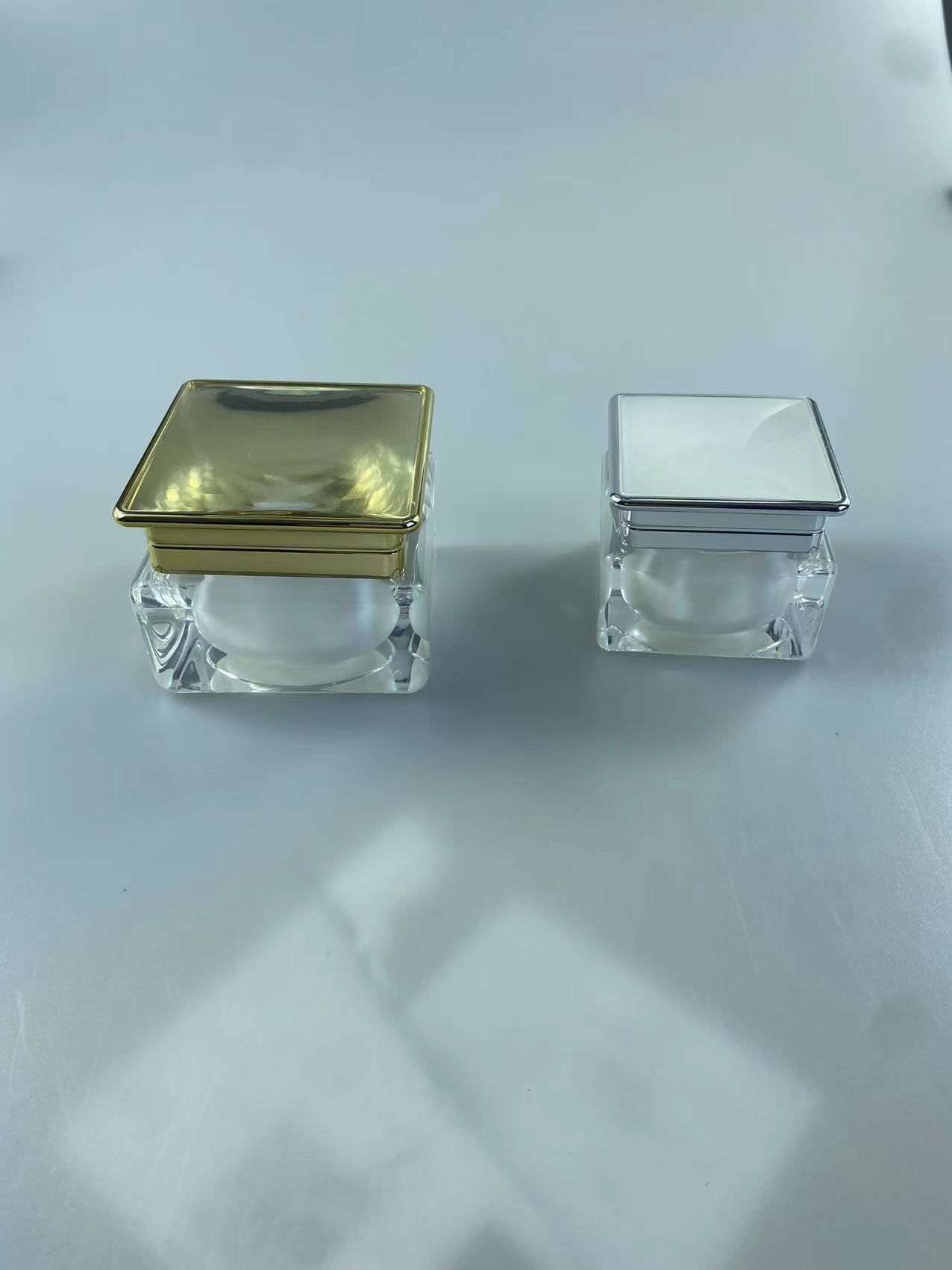 Silk-screen Printing Cosmetic Jar 30g/50g Square Acrylic Jar for end Makeup Packaging
