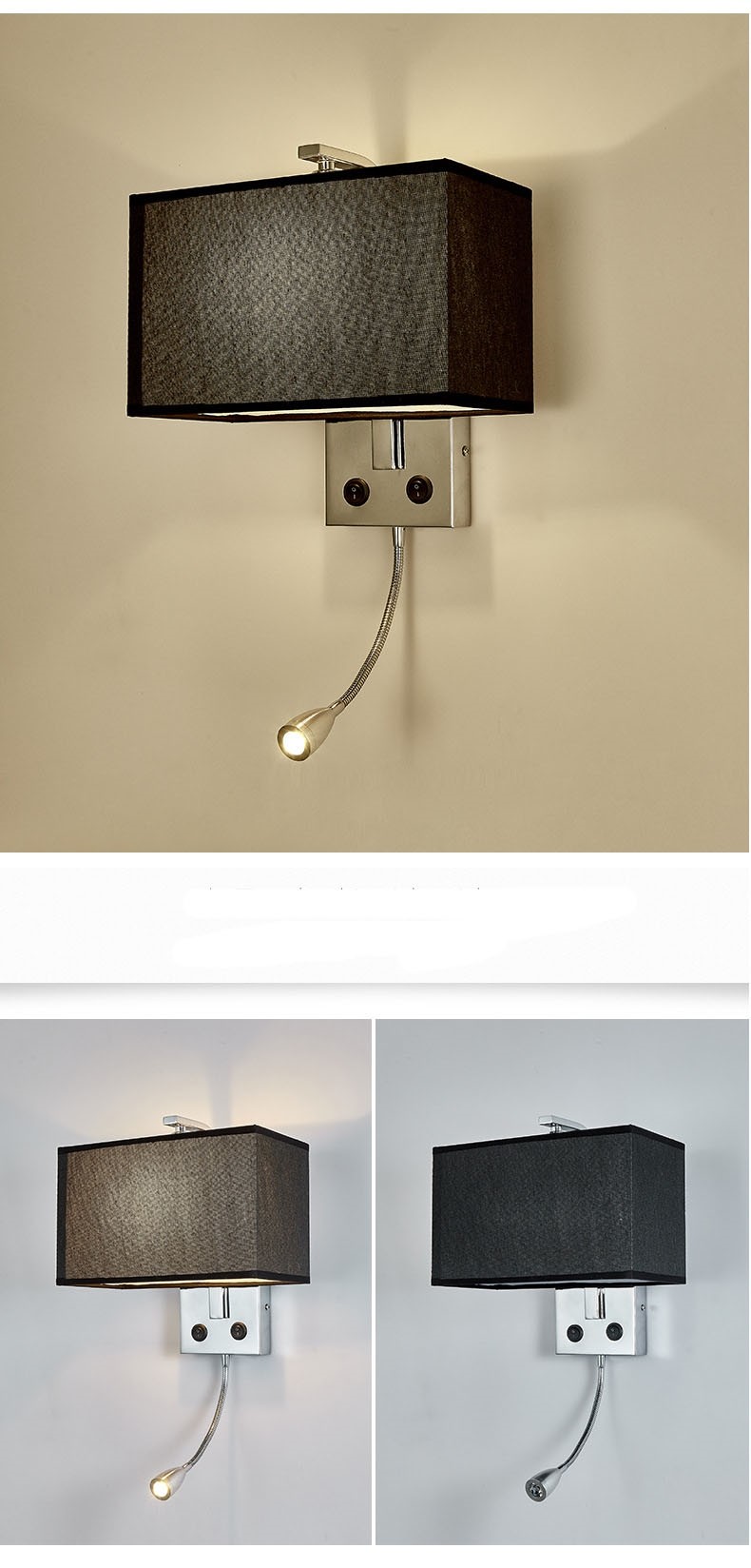 E27 holder wall lamp Chinese style with switch bedside wall lamp square reading wall light villa hotel project