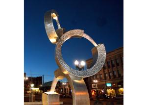 China Contemporary Stainless Steel Sculpture Garden Stainless Steel Water Fountain wholesale