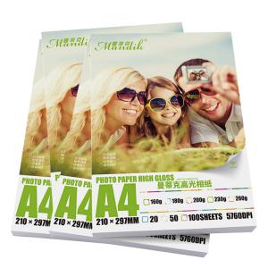 China A4 Printing Inkjet One Side High Glossy Photo Paper wholesale