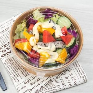 China ODM/OEM Emballages Alimentaires Round Brown Biodegradable Eco-Friendly Take Away Salad Fast Kraft Paper Packaging Bowl wholesale