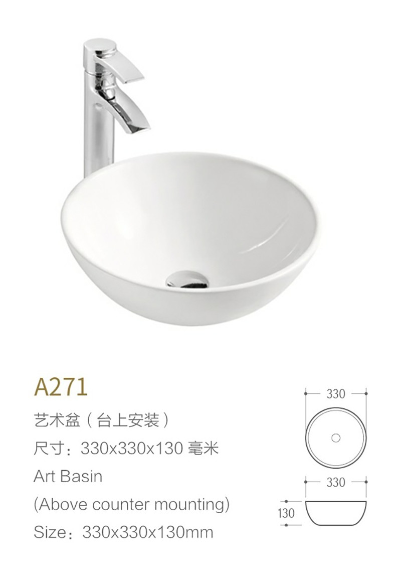 Painted Matt Color Vanity Bathroom Top Mount Basin Laboratory Round Ceramic Sink