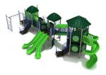 OEM Outdoor Playground Equipment Green Tree Playhouse With Slide