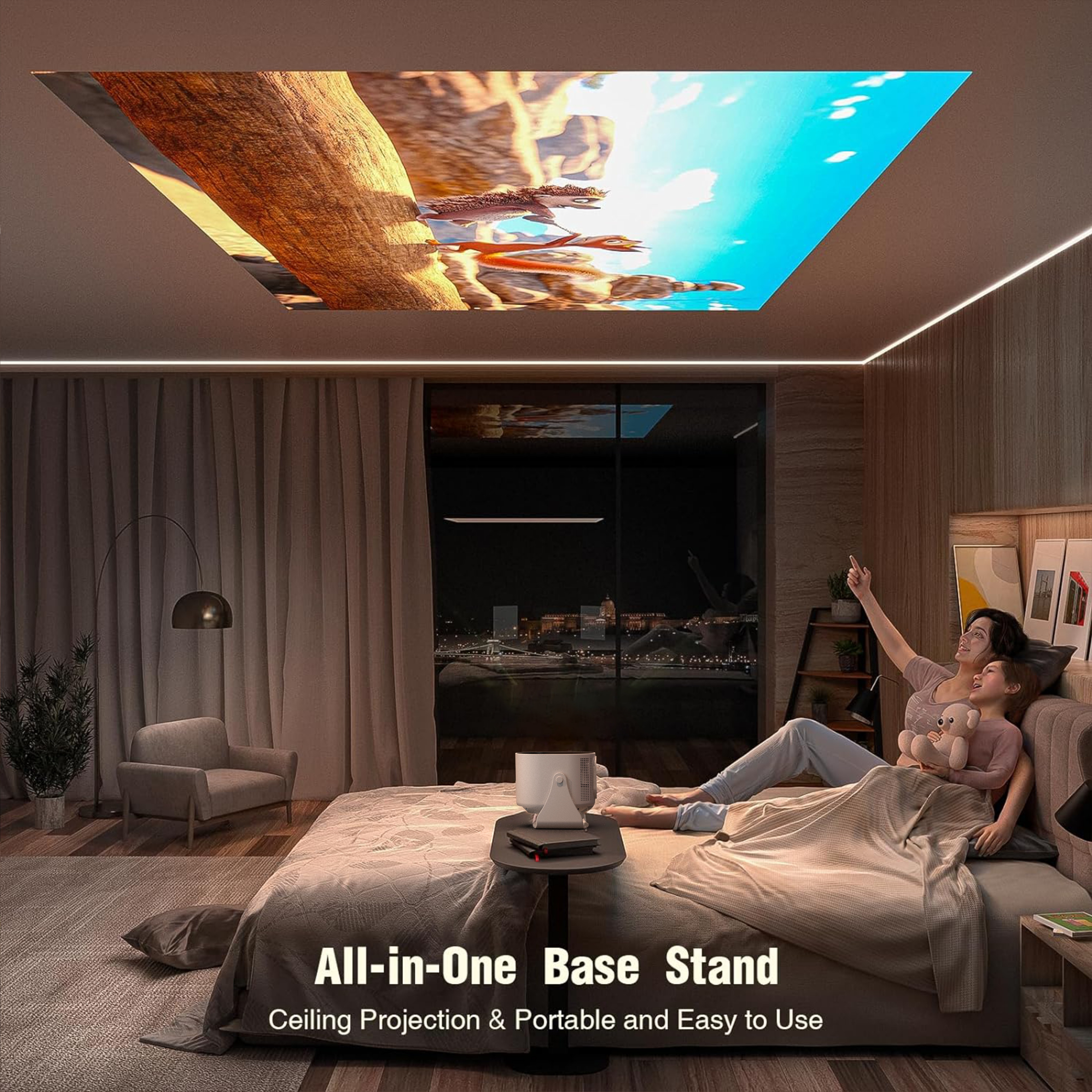 C1 Mini Portable Freestyle Projector HD Smart Android 11.0 Xiaoming Video Movie Projector