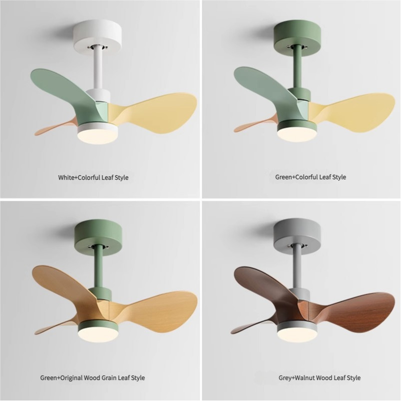 20 Inch Small Ceiling Fan Light American Retro Silent Electric Fan Pendant Light
