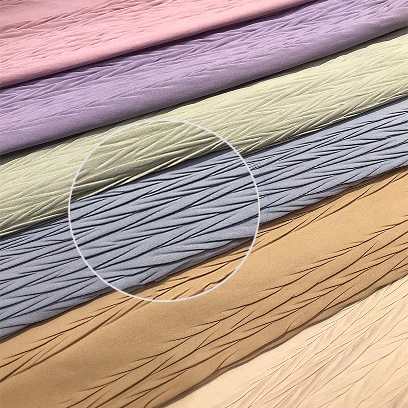 Sustainable 150cm Stretch Chiffon Crepe Woven Fabric Poly Crepe Dress Material