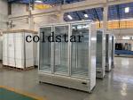 Supermarket Refrigeration Equipment Commercial Glass 3 Doors Upright Display