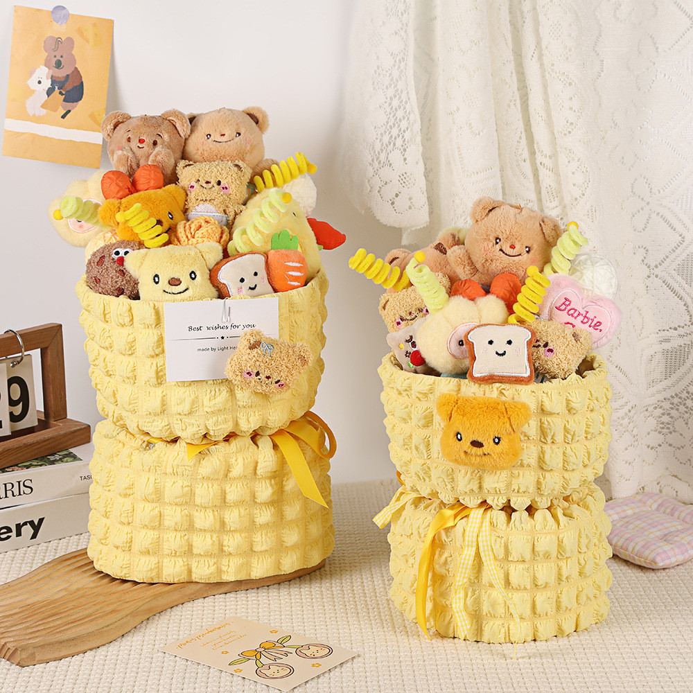 Butter Bear Doll Cartoon Bouquet Doll Cute Graduation Gift Girlfriend Send Girl Birthday Lover Children's Day Gift