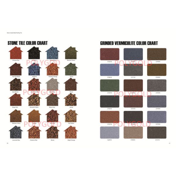 Stone Coated Metal Roofing 0.45mm Prepainted Galvanized Steel Bond Tile