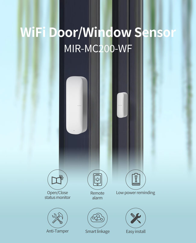 2.6V WiFi Door Sensor 1400mAh Battery Wifi Smart Door Sensor
